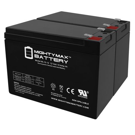 ML10-12 - 12V 10AH Scooter Battery Replaces PS10-12, PS1012 MK ES10-12S - 2PK -  MIGHTY MAX BATTERY, MAX3430543